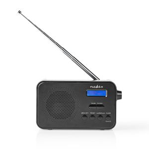 DAB+ Radio Draagbaar Model | DAB+ / FM | 1.3 " | Zwart-Blauw Scherm | Batterij Gevoed | Digitaal | 3.6 W | Koptelefoonoutput | Wekker | Slaaptimer | Zwart